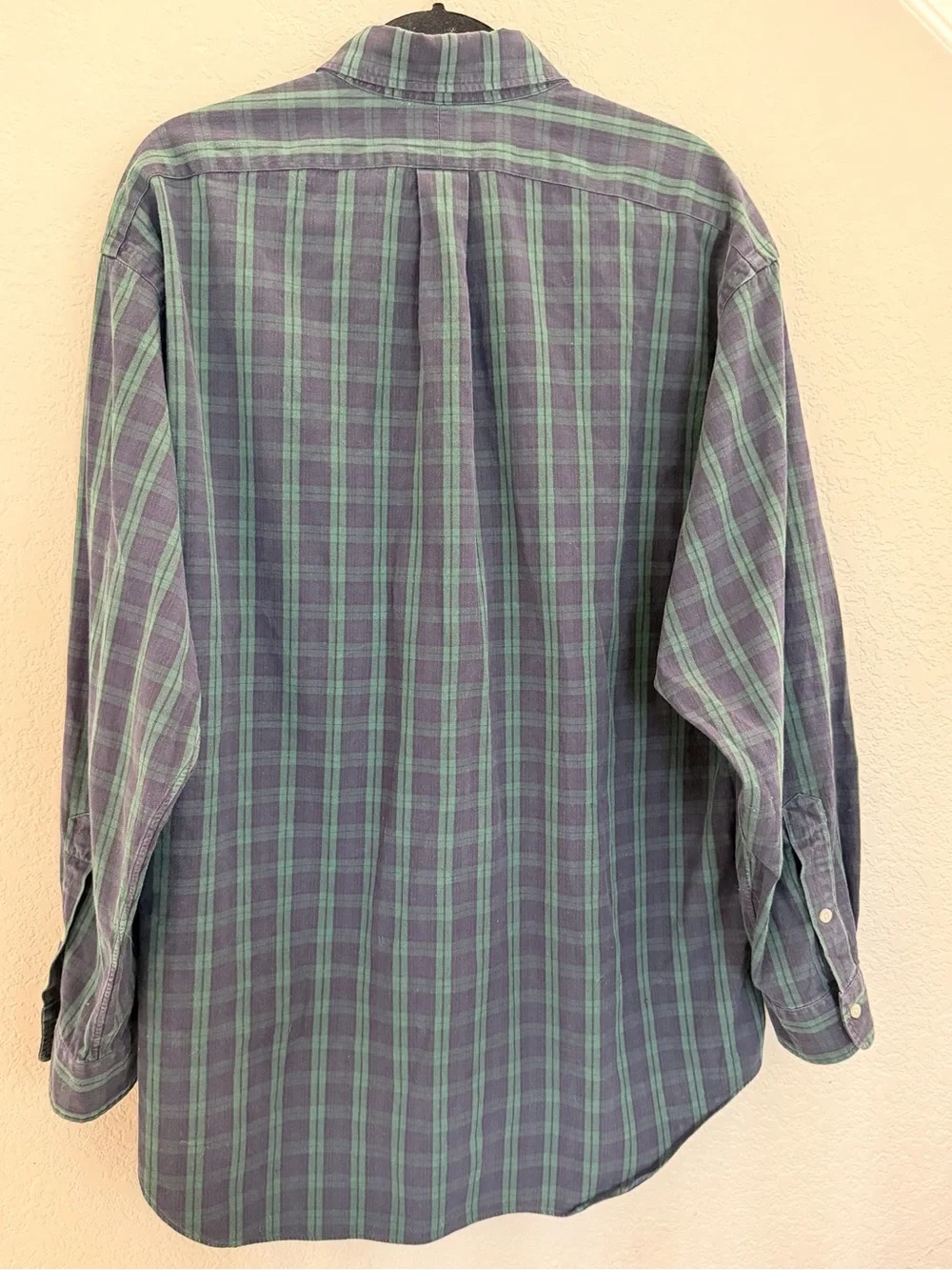 Vintage Polo Ralph Lauren Big Shirt Black Watch Plaid L